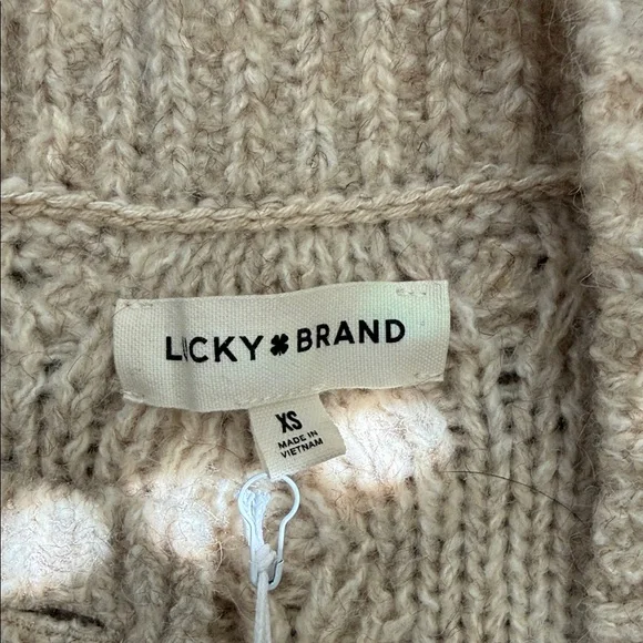 Lucky Brand Cream Cable Knit Button-Front Cardigan - Picture 2 of 4